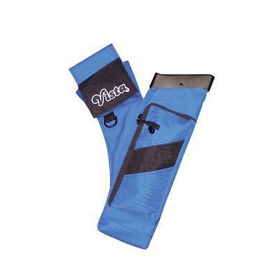 Vista Archery Amigo 17 blue side quiver with black accents on white background