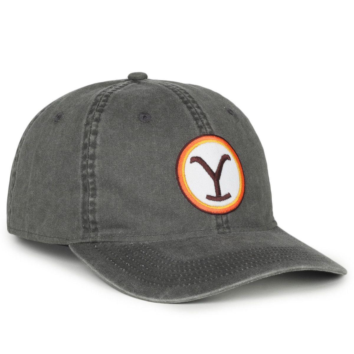 Wrangler x Yellowstone logo black cap with yellow circle patch on front