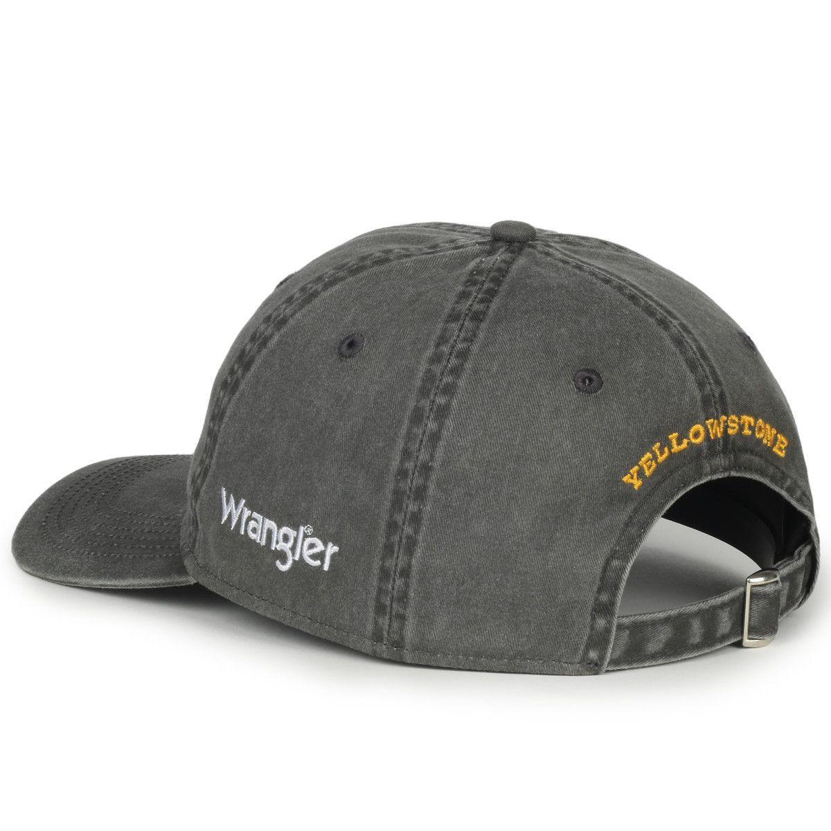 Wrangler x Yellowstone black cap with embroidered logos and adjustable strap back