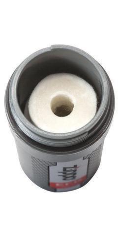 Zippo emergency fire kit open showing white fire starter inside black container